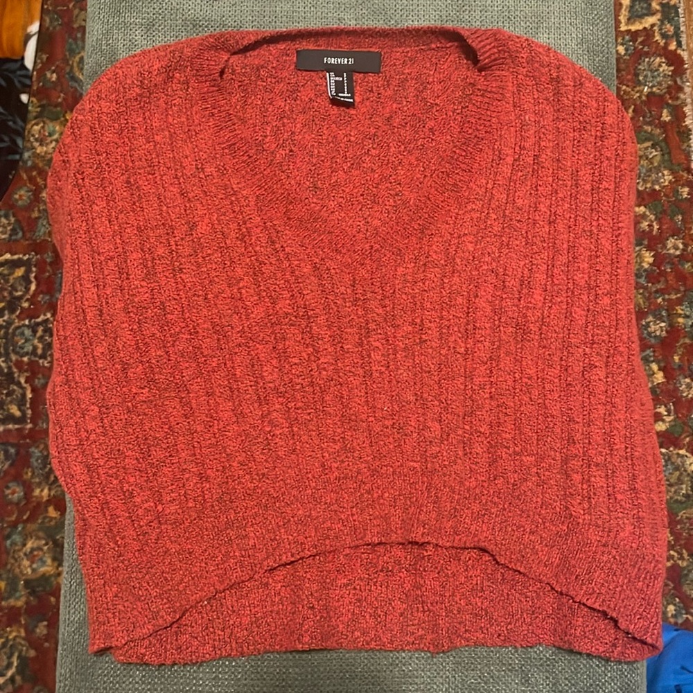 Forever 21 off Red, long sleeve cropped sweater